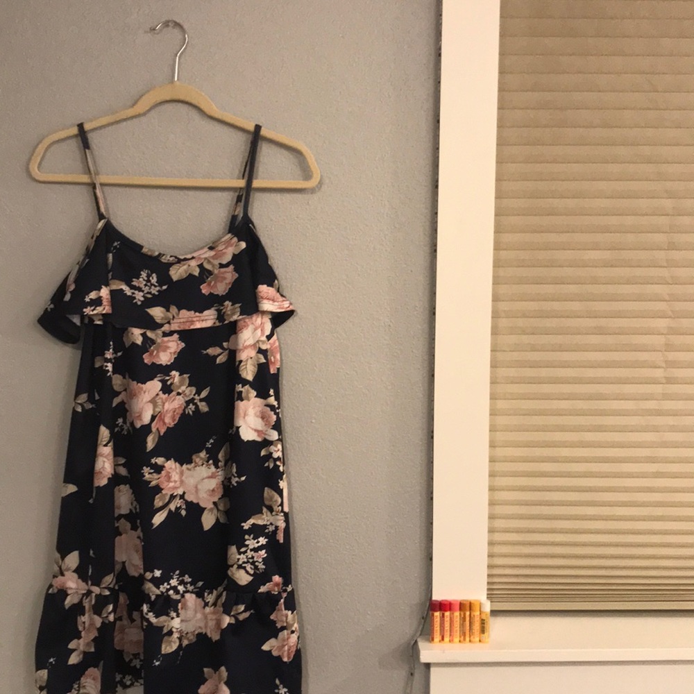 Blue floral mini/midi dress